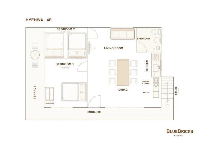The Standard House For 6 People, 2 Bedrooms, 3beds